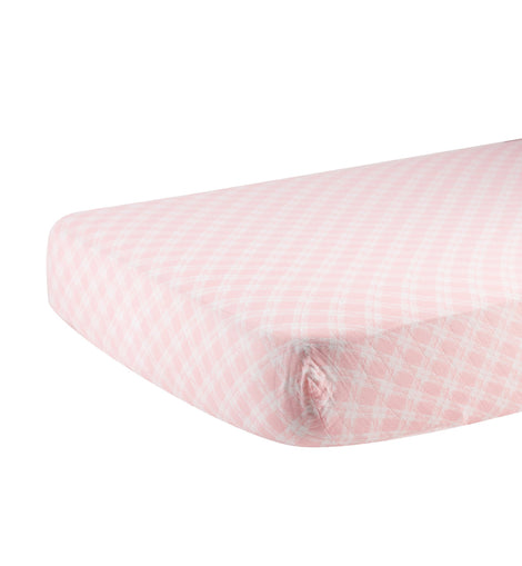 Primrose Pink Plaid Cotton Muslin Crib Sheet